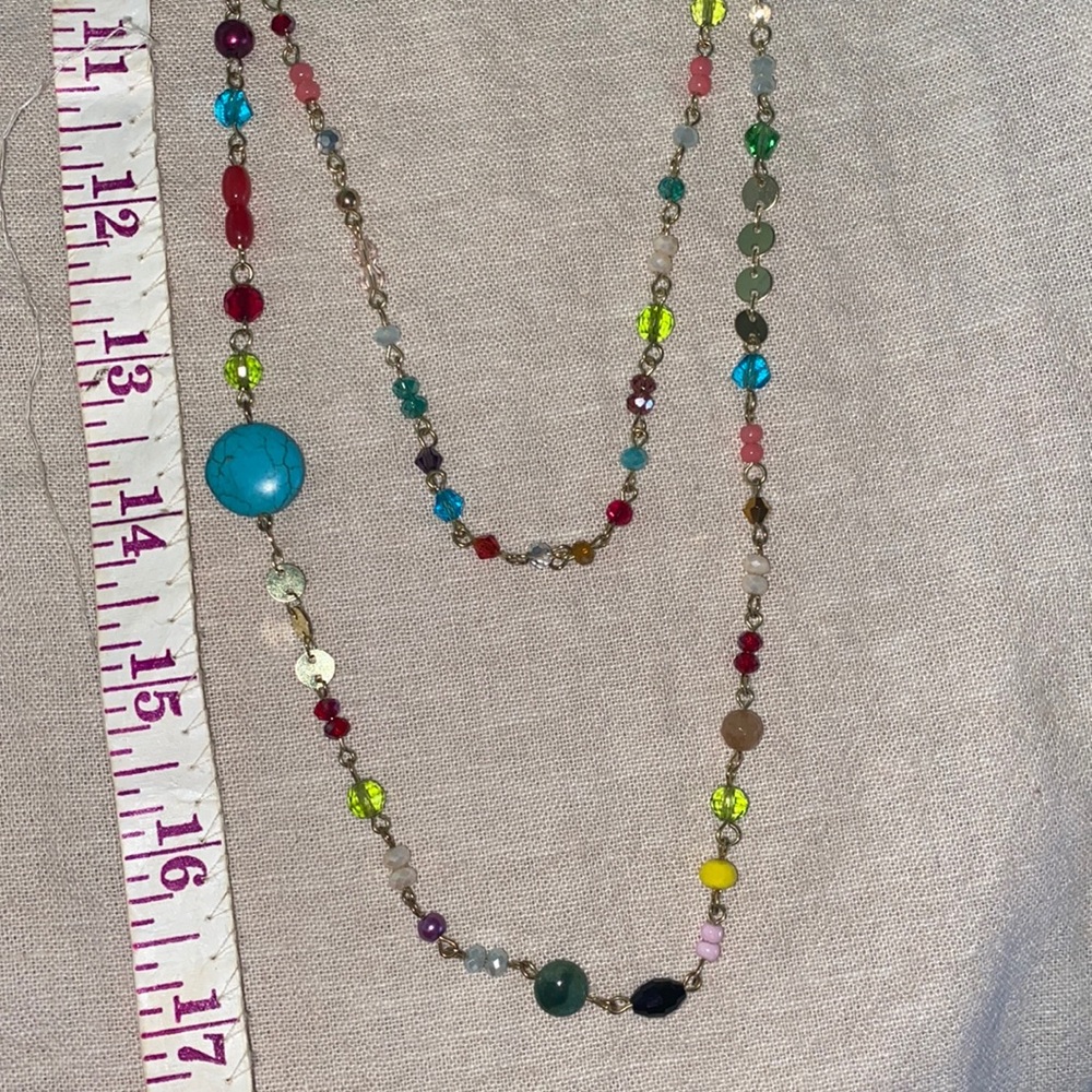 Plunder brand Multi-colored long necklace